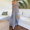Sleeveless Striped Spaghetti Straps Top with Striped Trousers Two Piece Sets