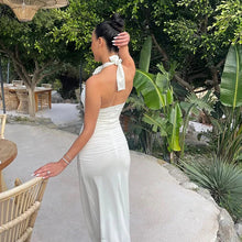 Load image into Gallery viewer, Dress Sexy Floral Stitched Backless Halter Strap Hip