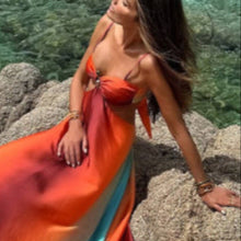 Load image into Gallery viewer, Sexy Sling Gradient Color Island Dress Beach Dress