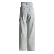 Load image into Gallery viewer, Autumn Niche Design Stitching Contrast Color Twisted High Waist Jeans