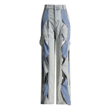 Load image into Gallery viewer, Autumn Niche Design Stitching Contrast Color Twisted High Waist Jeans
