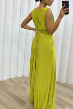 Load image into Gallery viewer, Pleated Split Casual Dress Sleeveless Dress