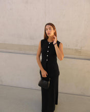 Load image into Gallery viewer, Sleeveless Vest Pocket Knitted Vest Split High Waist Skirt Casual Old Money Knitting Suit
