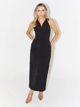 Load image into Gallery viewer, Simple Slit Maxi Dress Summer Polo Collar Dress Women
