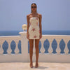 Sequined Printed Chest Wrapped Dress
