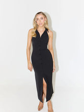 Load image into Gallery viewer, Simple Slit Maxi Dress Summer Polo Collar Dress Women