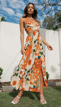 Load image into Gallery viewer, Women V neck Halter Backless High Split Hemline at Hem Maxi Dress