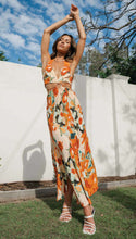 Load image into Gallery viewer, Women V neck Halter Backless High Split Hemline at Hem Maxi Dress