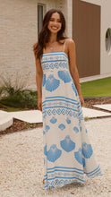 Load image into Gallery viewer, Summer Shell Printed French High Waist Big Swing Sling Maxi Dress