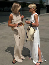 Load image into Gallery viewer, Cotton Linen Suit Short Two Piece Set