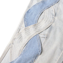 Load image into Gallery viewer, Autumn Niche Design Stitching Contrast Color Twisted High Waist Jeans