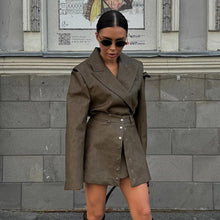 Load image into Gallery viewer, Retro Leather Skirt Two Piece Sets