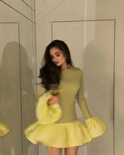 Load image into Gallery viewer, Sweet Stretch Knitted Puff Short dress