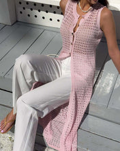 Load image into Gallery viewer, Blouse Hollow Cutout Vest Cardigan Two Piece Sets