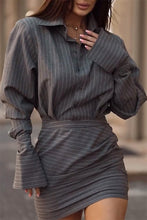 Load image into Gallery viewer, Spring Summer Striped Top Short Skirt Two Piece Casual Two Piece Sets Women