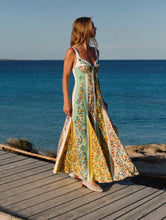 Load image into Gallery viewer, Spring Summer Suspender Linen Printing Dress Loose Vacation Dress