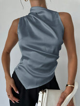 Load image into Gallery viewer, Satin Shirt Women Simple Sleeveless Top