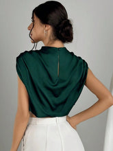 Load image into Gallery viewer, Women Clothing Pleated Batwing Sleeve Satin Shirt