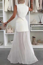 Load image into Gallery viewer, Spring Summer Knitted Stitching Vest Set Casual Vacation Loose Skirt Women