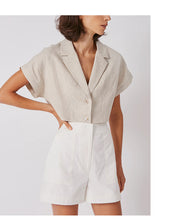 Load image into Gallery viewer, Summer French Cotton Linen Short Collared Shirt