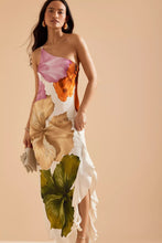 Load image into Gallery viewer, Spring Summer Oblique Shoulder Printing Dress