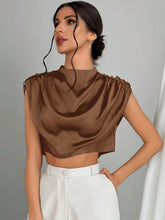 Load image into Gallery viewer, Women Clothing Pleated Batwing Sleeve Satin Shirt