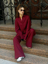 Load image into Gallery viewer, Cotton Casual Two-Piece Set – Loose Shirt and Trousers