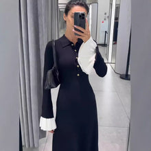Load image into Gallery viewer, Long Sleeved Knitted Maxi Dress Casual Waist Tight Maxi Dress for Women