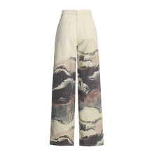 Load image into Gallery viewer, Blooming Ink Painting Color Contrast Patchwork Trousers