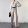 High Waist Slimming Straight Casual Trousers