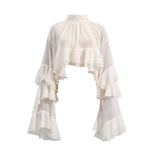 Load image into Gallery viewer, Summer Elegant Mesh Wooden Ear Design Long Sleeve Top