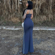 Load image into Gallery viewer, Summer Women Color Matching Sling Skinny Sheath Stretch Dress