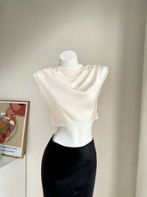 Load image into Gallery viewer, Women Clothing Pleated Batwing Sleeve Satin Shirt