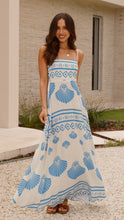 Load image into Gallery viewer, Summer Shell Printed French High Waist Big Swing Sling Maxi Dress