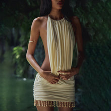 Load image into Gallery viewer, Backless Elegant Sexy Solid Color Slim Fit Short Hip Hugger Dress Women