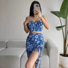 Vacation Sexy Summer Sexy Floral Camisole Midi Skirt Two Piece Sets