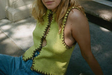 Load image into Gallery viewer, Contrast Color Ultra Short Woolen Vest Embroidered Vest Top Women