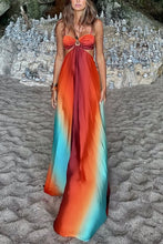 Load image into Gallery viewer, Sexy Sling Gradient Color Island Dress Beach Dress
