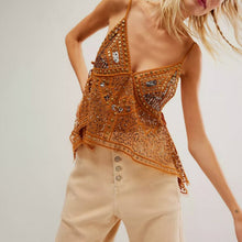 Load image into Gallery viewer, Casual Trend Rhinestone Camisole Beach Sun Protection Vest