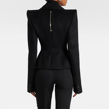 Load image into Gallery viewer, Early Autumn Double Breasted Simple Slim Fit Large Collared Woolen Jacket Coat