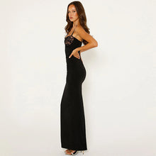 Load image into Gallery viewer, French Lace Splicing Sling Maxi Dress