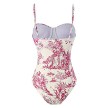 Load image into Gallery viewer, One Piece Swimsuit Women Skinny Slimming Retro Lace up