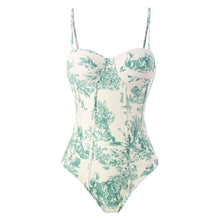 Load image into Gallery viewer, One Piece Swimsuit Women Skinny Slimming Retro Lace up