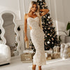 Sequin Bead Sling Split Dress