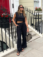 Load image into Gallery viewer, Linen Vest Pants Summer Sleeveless Vest Wide Leg Pants Two Piece Sets