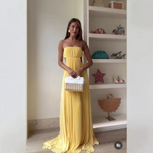 Load image into Gallery viewer, Women Summer Cami Dress Sexy Pleated Backless Dress