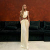 Hollow Out Cutout out Maxi Dress round Neck Sleeveless Solid Color Dress