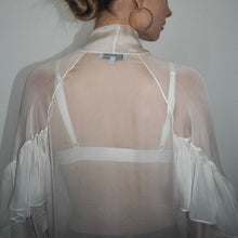 Load image into Gallery viewer, French Spring Summer Ruffled Ribbon Tencel Shirt Women Top