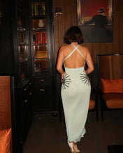 Load image into Gallery viewer, Deep V Plunge neck Backless Dress Sexy Sequin Slip Dress Beauty Back Knitted Dress