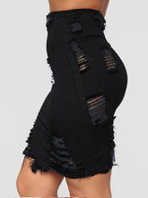 Load image into Gallery viewer, Ripped Denim Skirt